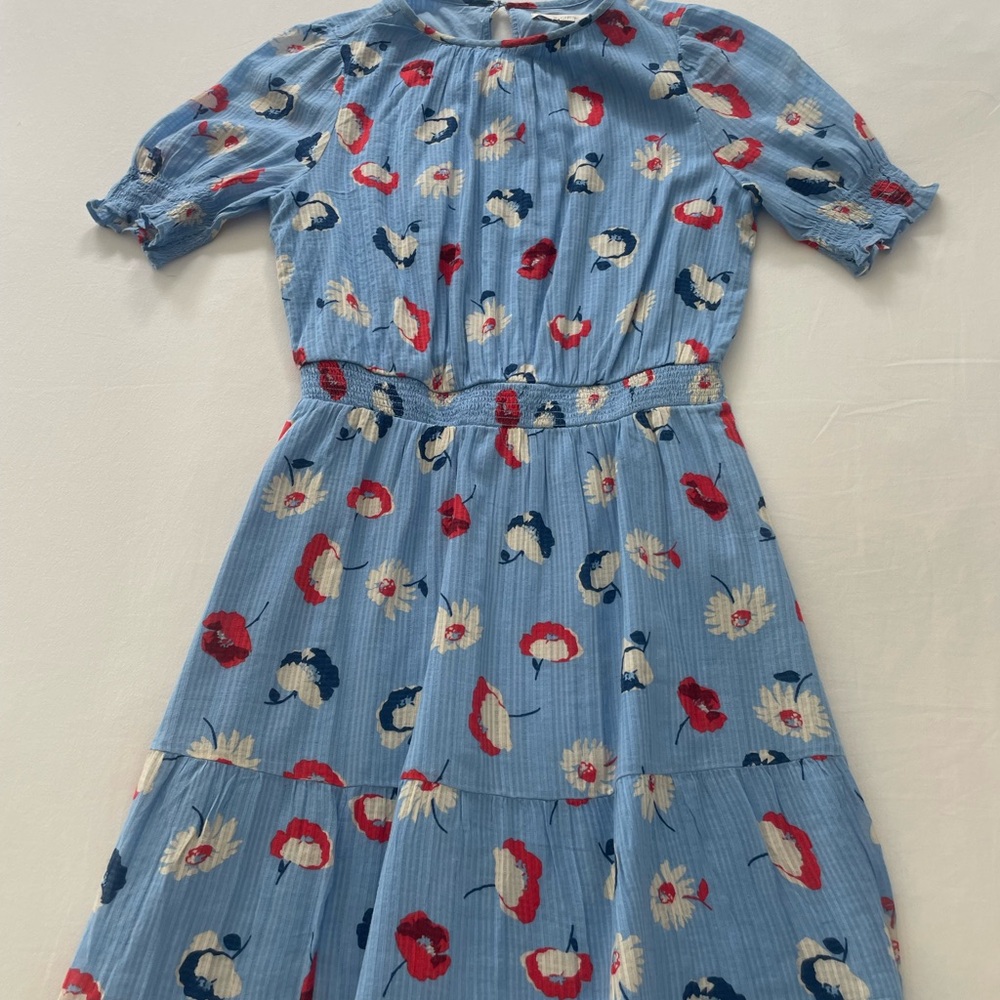 LOFT Daisy Smocked Flounce Dress
